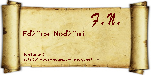 Föcs Noémi névjegykártya
